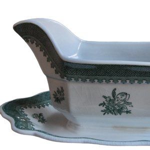 Vintage 70s Wedgwood Georgetown Mount Vernon Gravy Boat w Underplate ENGLAND